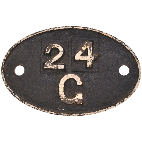 396 - A shedplate, 24G, Skipton (February 1957-September 1963, when it became 10G). Ex loco condition. (Po... 