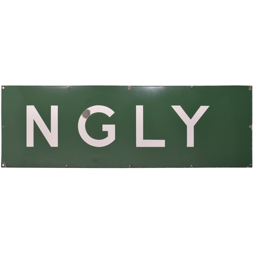 399 - A Southern Railway station sign, HELLINGLY, (flangeless), from the Eridge to Polegate route, the Cuc... 