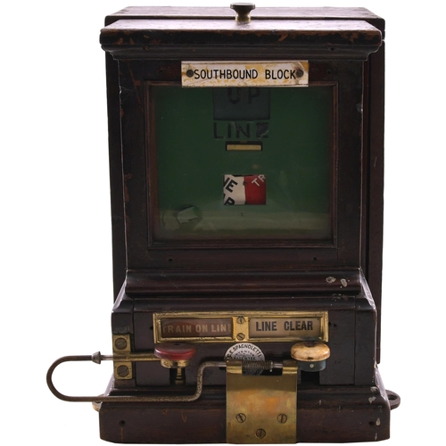 422 - A Metropolitan Railway Spagnoletti block instrument with original enamel plate, C.E. SPAGNOLETTI, In... 