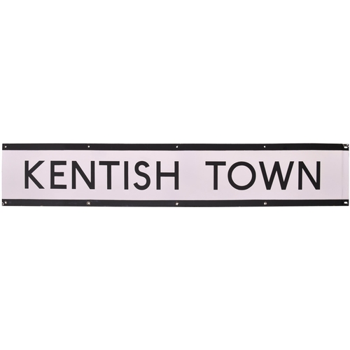 424 - An LT frieze sign, KENTISH TOWN, (Northern Line), enamel, length 51