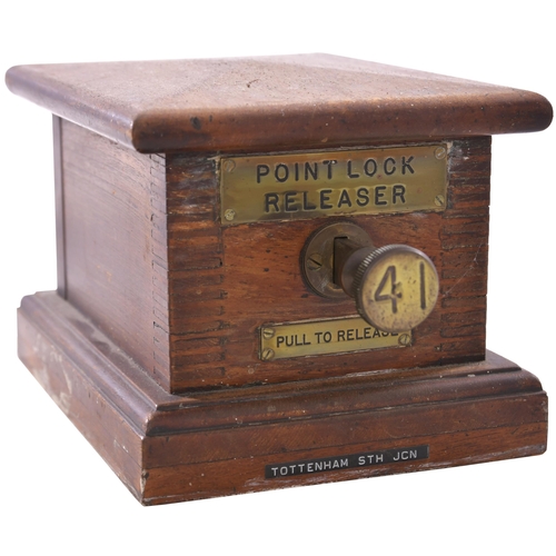 441 - A Great Eastern Railway points release instrument with brass plates, POINT LOCK RELEASER and PULL TO... 