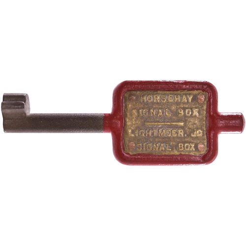 443 - A single line key token, HORSEHAY SIGNAL BOX-LIGHTMOOR JC SIGNAL BOX, (cast steel/cast brass plates)... 