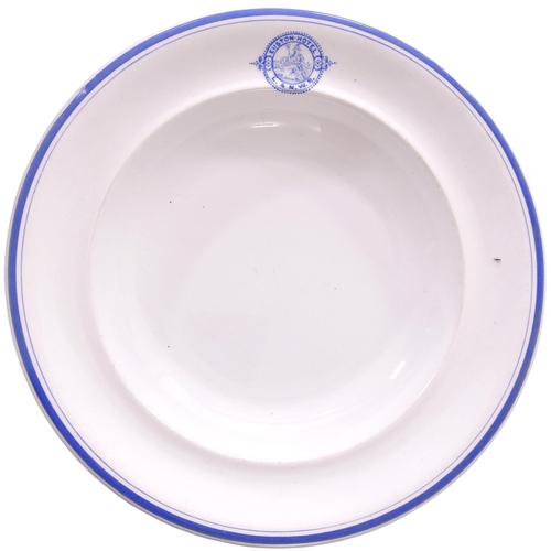 466 - An LNWR soup plate, by W T Copeland, EUSTON HOTEL, LNWR, 8¾