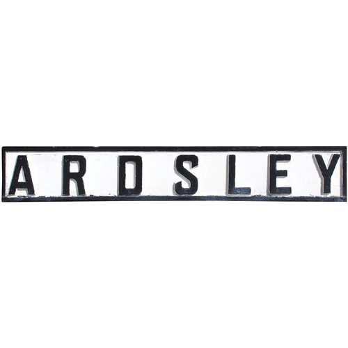 469 - A signal box nameboard, ARDSLEY, from the Mexborough to Barnsley route which closed in 1985. Cast le... 