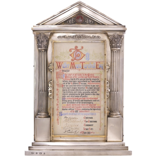 86 - An LNWR illuminated address, presented to Walter Mayes Turnbull on his appointment to the position o... 