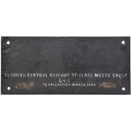 90 - An Indian cabside numberplate, 2513 YP, from an Indian Railways metre gauge 4-6-2 built by Telco, Wo... 