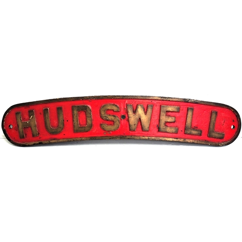 11 - Hudswell, shunter radiator plate, cast brass, length 33¾