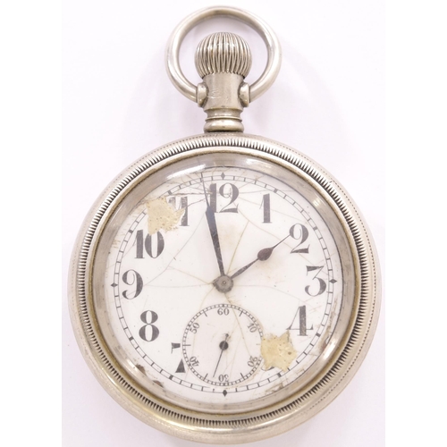 127 - Pocket watch, Taff Vale Railway 391 top wind second hand dial British?