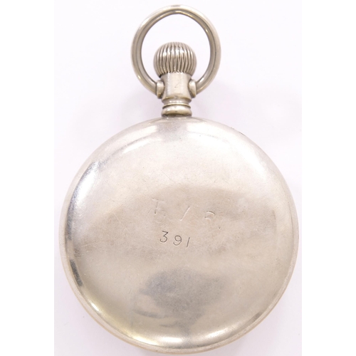 127 - Pocket watch, Taff Vale Railway 391 top wind second hand dial British?