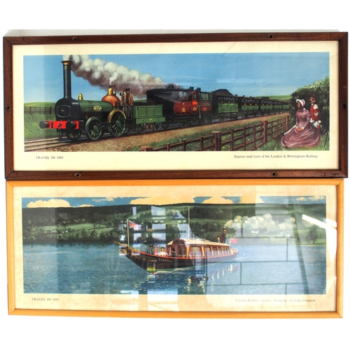 14 - British Railways (LMR) Hamilton Ellis framed & glazed carriage prints 