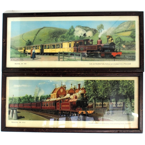 15 - Hamilton Ellis carriage prints, TRAVEL IN 1915, NORTH STAFFORDSHIRE TRAIN AT STONE, TRAVEL IN1905, L... 