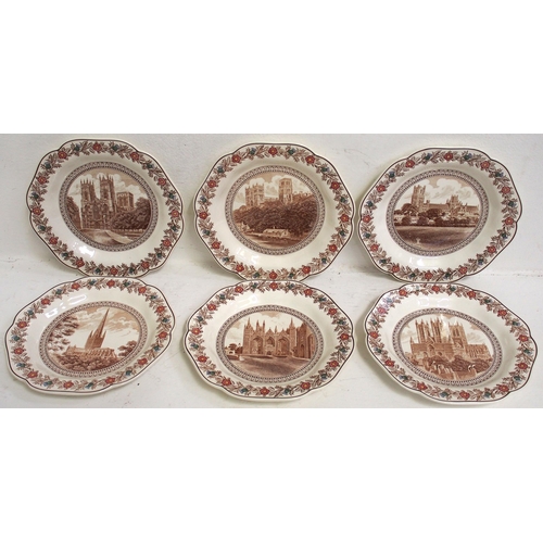 152 - LNER Cathedral plates by Wedgwood, a complete set, china, 9
