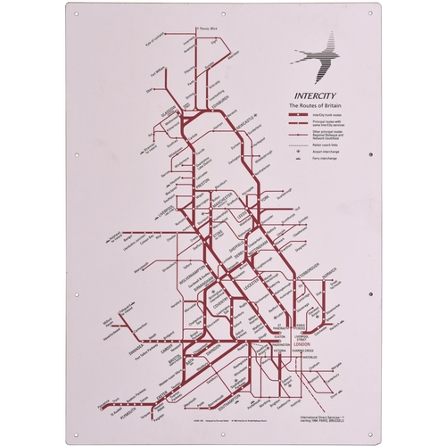 161 - HST carriage map, InterCity with Swallow, formica, 16½