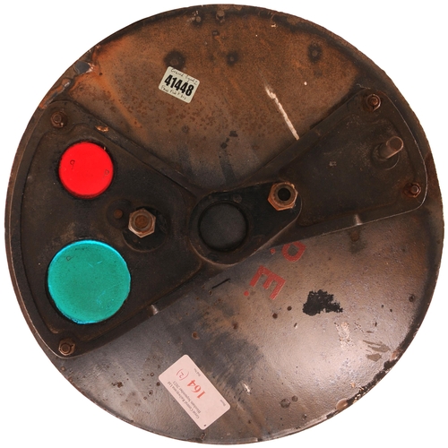 164 - Ground signal face plate, with cast iron fittings and red/blue aspects, also signal number AR 27, en... 