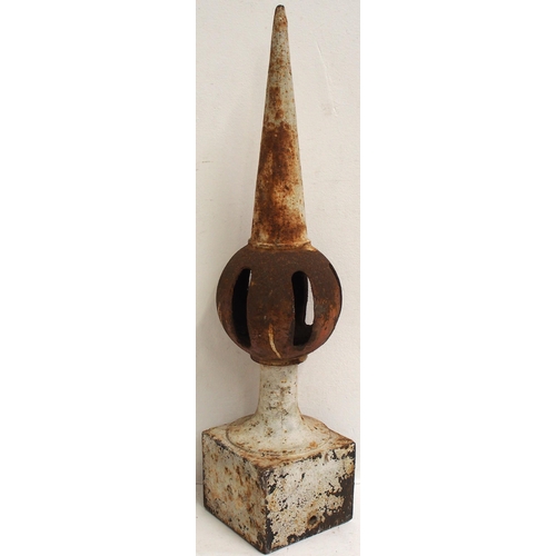 165 - GWR finial  for square wooden post, cast iron, L shape base, height 30