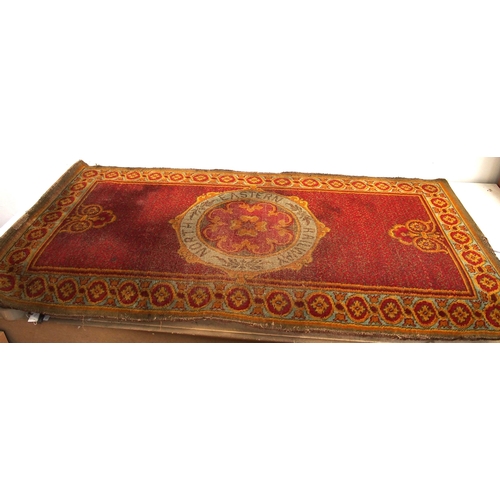 180 - North Eastern Railway rug, overall bright and fair condition for its age, 60