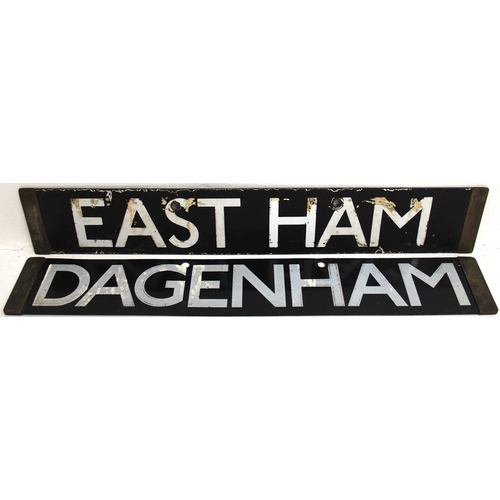 187 - LT cab plates, BARKING - EAST HAM and UPMINSTER - DAGENHAM, both fair condition as per images. (2) (... 