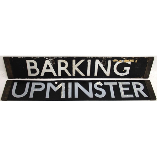 187 - LT cab plates, BARKING - EAST HAM and UPMINSTER - DAGENHAM, both fair condition as per images. (2) (... 