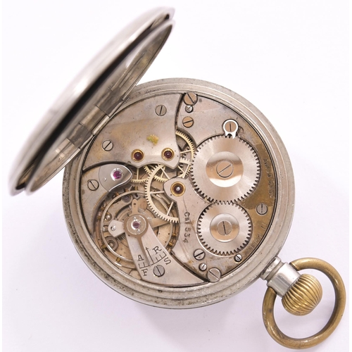 199 - Small pocket watch, LNER RELIEF 62 on the back, Swiss movement, runs when wound.