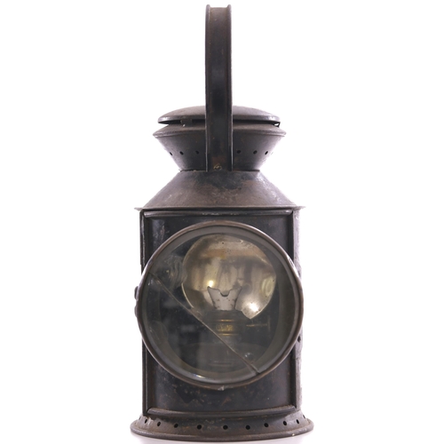 209 - GWR handlamp, Polkey makers, non-standard, probably wartime example, body and burner stamped GWR, co... 