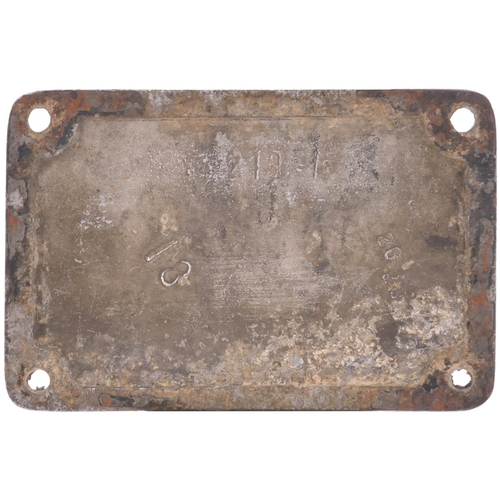 218 - Worksplate, MAVAG 4921, 1957, probably a tender plate, cast aluminium, 6