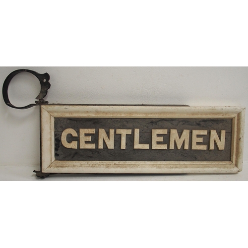 223 - GWR station sign, GENTLEMEN, wood with cast letters, 31