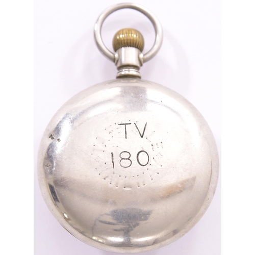 267 - Pocket watch, Taff Vale Railway, 180,  Waltham 1883 with Spiridion Cardiff case and name on face, en... 