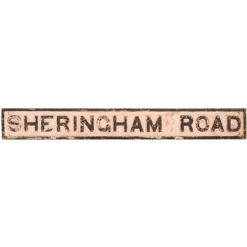 289 - Street sign, SHERINGHAM ROAD, cast iron, length 44½