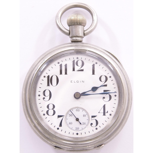 292 - Pocket watch, NBR 515, with second hand dial, makers Elgin (USA), 1920s, with Arabic numerals. Runs ... 