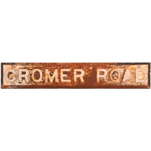 295 - Street sign, CROMER ROAD, cast iron, length 33