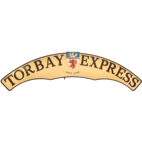 306 - Replica headboard, TORBAY EXPRESS, alloy, cast from the Swindon Works pattern, length 54