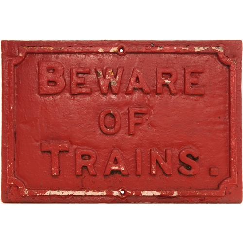 312 - Midland Railway, BEWARE OF TRAINS, cast iron, 22