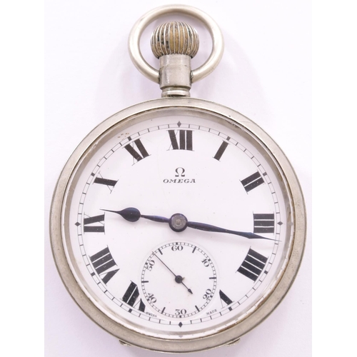 332 - Pocket watch, LBSCR 982, by Omega, full company name engraved on the inner cover, the back engraved ... 