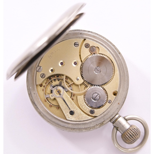 332 - Pocket watch, LBSCR 982, by Omega, full company name engraved on the inner cover, the back engraved ... 