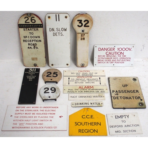 378 - Selection of traffolite/plastic labels including signal box lever/frame  plates - Kingsland Road, Do... 