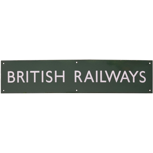 379 - BR(S) poster board header, BRITISH RAILWAYS, length 26¾, excellent colour and shine.