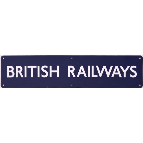 385 - BR(E) poster header, BRITISH RAILWAYS, enamel, 25½