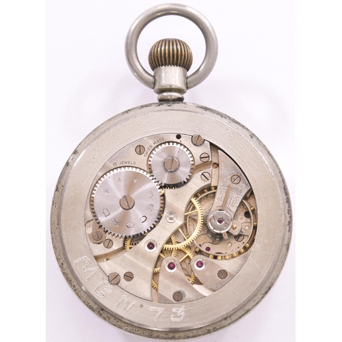 389 - M&GN Joint pocket watch by Record, the back engraved MGN73, the movement marked the same, runs when ... 