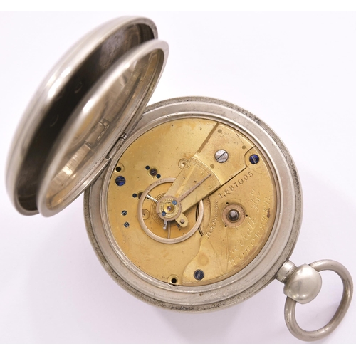 410 - Pocket watch, GWR 248, Skarrett of Worcester, second hand dial but no hand, key wound.