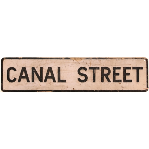 424 - Street sign, CANAL STREET, from Nottingham, embossed alloy, length 39