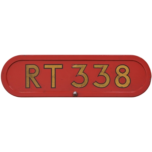 430 - RT 338 bonnet plate, a few marks to the numbers, otherwise original condition, length 20