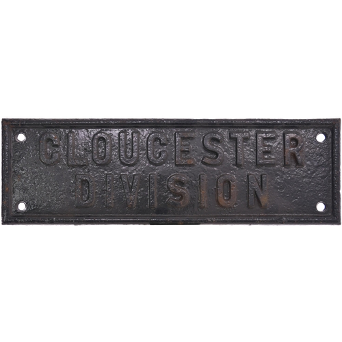 435 - Cast plate, GLOUCESTER DIVISION, cast iron, 19