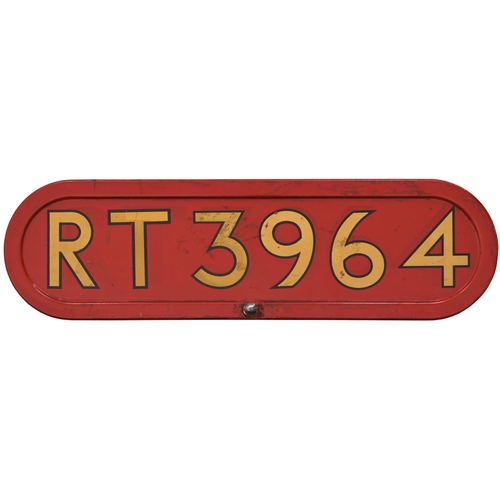 442 - RT 3964, bus bonnet plate, original condition, length 20