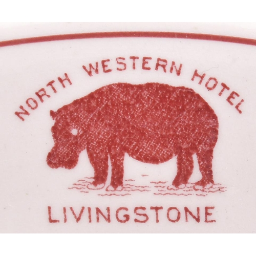 444 - Dinner plate, North Western Hotel, Livingstone, with hippo, 9½