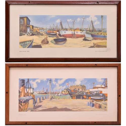 462 - Carriage prints, HARWICH, by Charles King, framed in the original style + LEIGH-ON-SEA, by Charles K... 