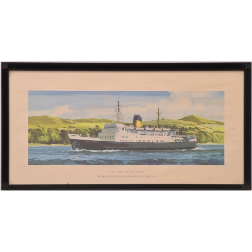 464 - Carriage prints, BR ships, M.V. CUMBRIA, T.S.S. DUKE OF LANCASTER, M.V. SWAN, by Claude Buckle, mode... 