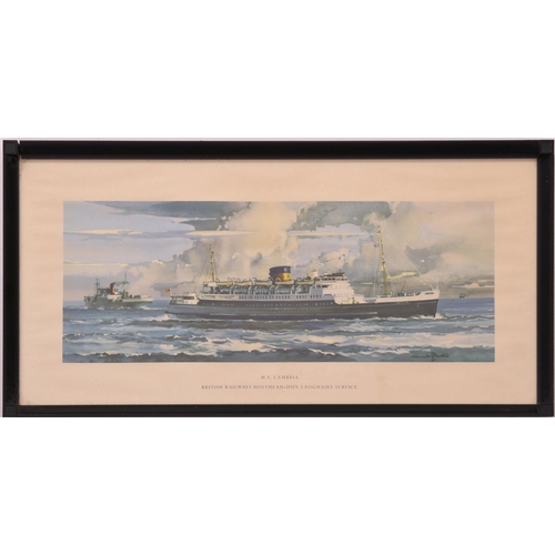 464 - Carriage prints, BR ships, M.V. CUMBRIA, T.S.S. DUKE OF LANCASTER, M.V. SWAN, by Claude Buckle, mode... 