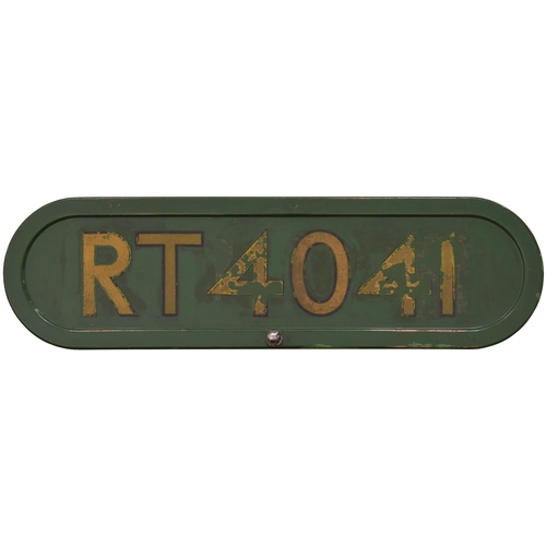 465 - RT 4041 bus bonnet plate, original condition though some wear to the numbers, length 20