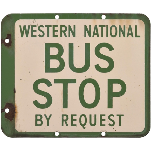 468 - WESTERN NATIONAL, Bus Stop sign, enamel, 12¾