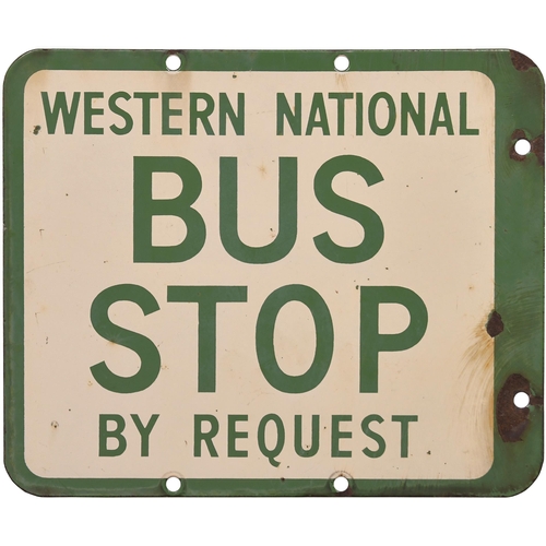 468 - WESTERN NATIONAL, Bus Stop sign, enamel, 12¾